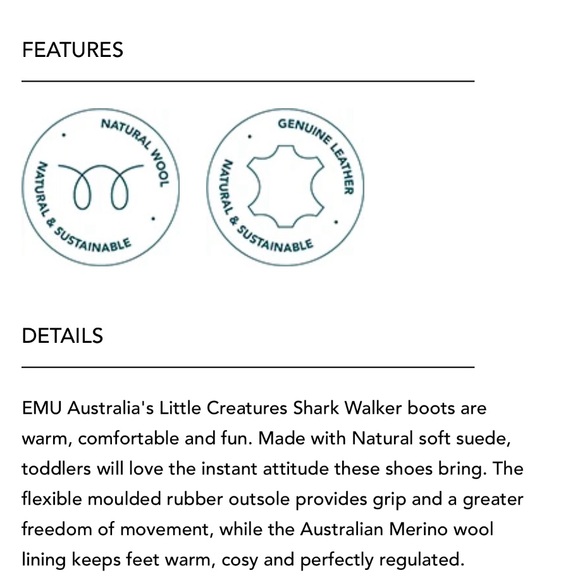 New EMU Shark Walker Costume Shearling Wool Suede Boot Shoe Baby 6-12 Toddler 3 - Picture 9 of 17